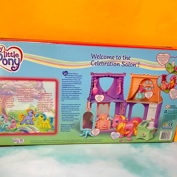 MY LITTLE PONY G3 VTG 2003 CELEBRATION SALON w/AMBERLOCKS & 3 MORE PONY FIGURES - Picture 9 of 16